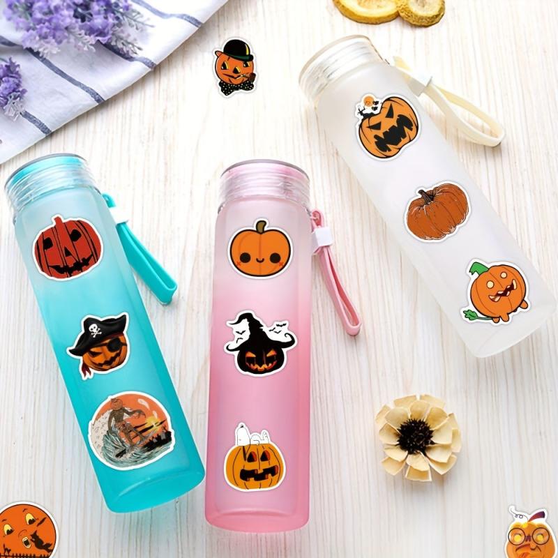 50pcs Waterproof Halloween Pumpkin Stickers for Party Decor