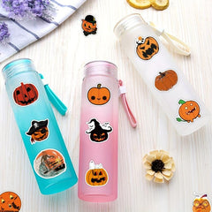 50pcs Waterproof Halloween Pumpkin Stickers for Party Decor