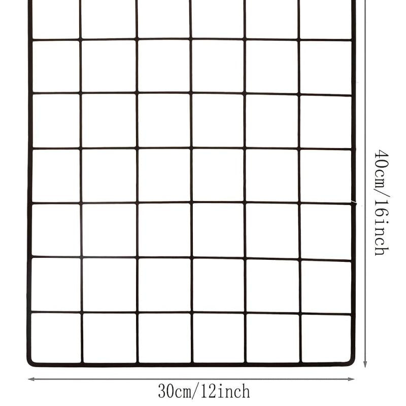 Wire Wall Grid Panel Metal Wall Storage Organizer 40x30cm