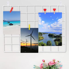 Wire Wall Grid Panel Metal Wall Storage Organizer 40x30cm