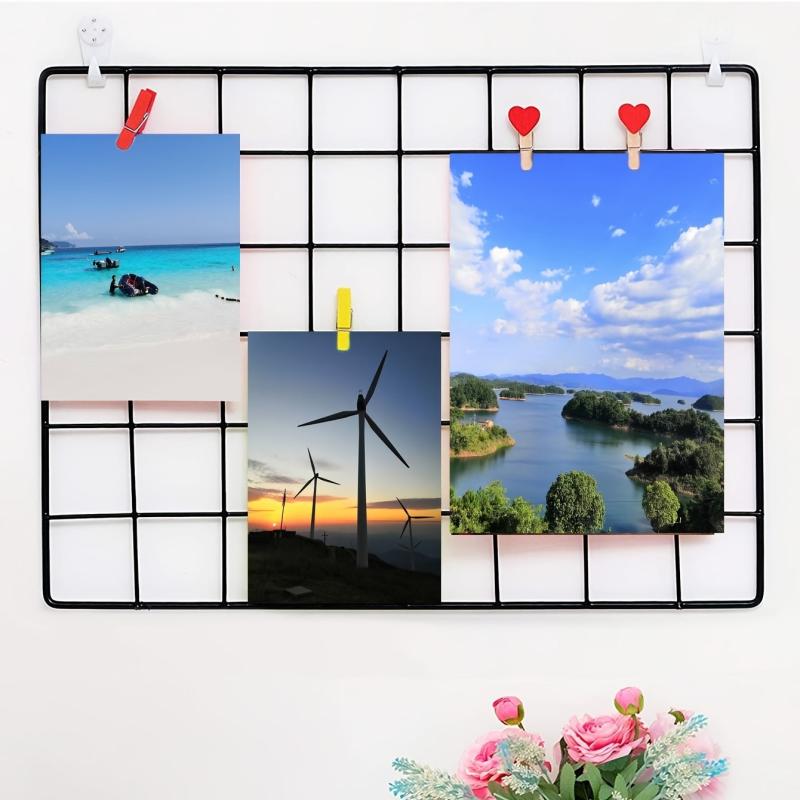 Wire Wall Grid Panel Metal Wall Storage Organizer 40x30cm