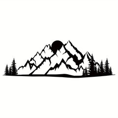 Mountain Forest Deer Metal Wall Decoration Minimalist Line Drawing