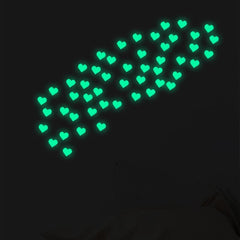 50pcs Heart Luminous Sticker Glow In The Dark Wall Decals DIY Ceiling Sticker