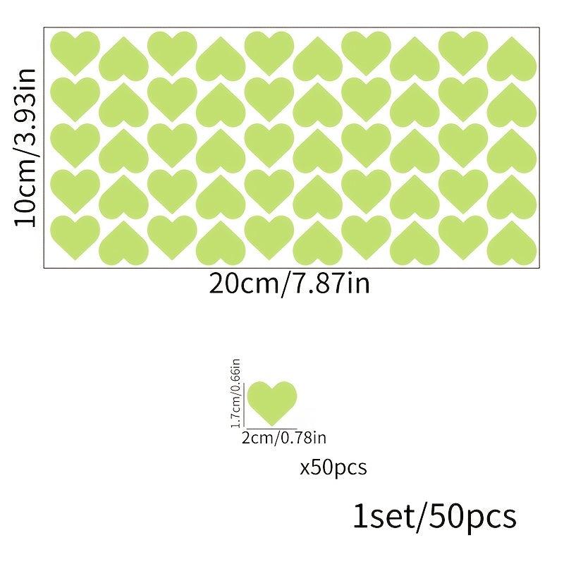 50pcs Heart Luminous Sticker Glow In The Dark Wall Decals DIY Ceiling Sticker