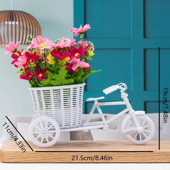Artificial Flower Nostalgic Bike Garden Decoration