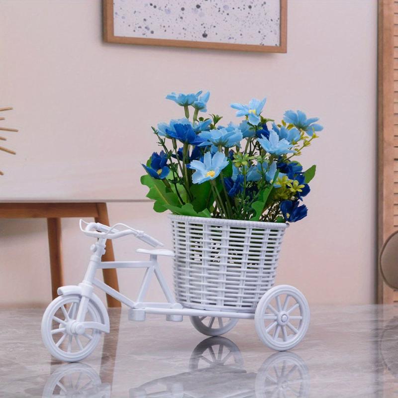 Artificial Flower Nostalgic Bike Garden Decoration