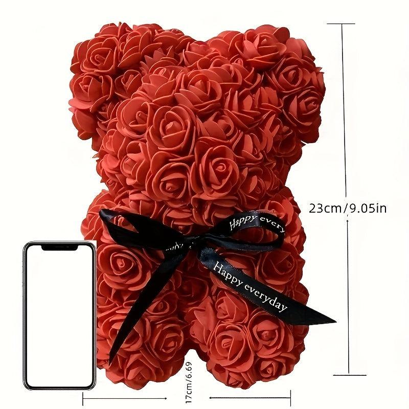 Rose Bear Pe Foam Simulation Flower Birthday Creative Gift Love Christmas