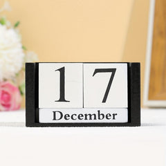 Wooden Perpetual Calendar Blocks Rustic Home Desk Farm Decor