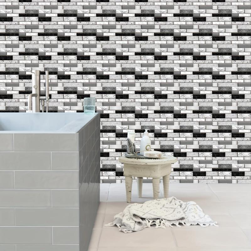 6pcs Waterproof Wall Tile Stickers for Bathroom Toilet Kitchen Living Room