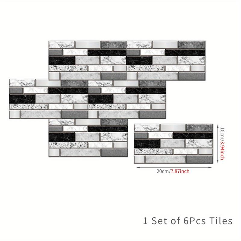 6pcs Waterproof Wall Tile Stickers for Bathroom Toilet Kitchen Living Room