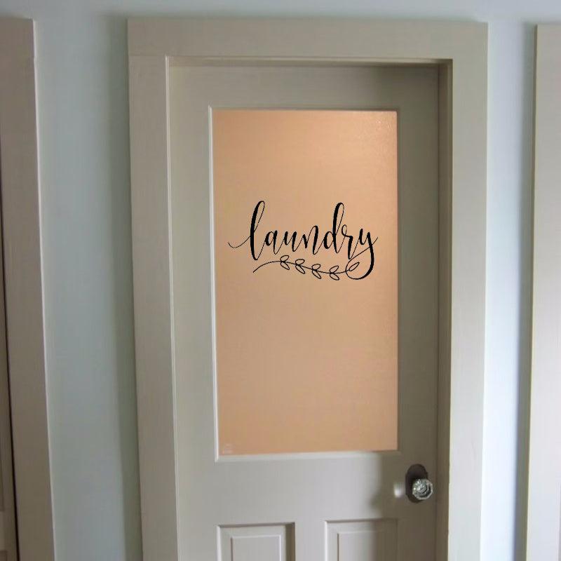 Laundry Door Sign Sticker Farmhouse Style Vinyl Wall Decals
