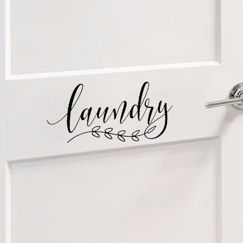 Laundry Door Sign Sticker Farmhouse Style Vinyl Wall Decals