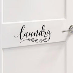 Laundry Door Sign Sticker Farmhouse Style Vinyl Wall Decals