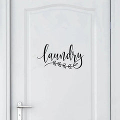 Laundry Door Sign Sticker Farmhouse Style Vinyl Wall Decals