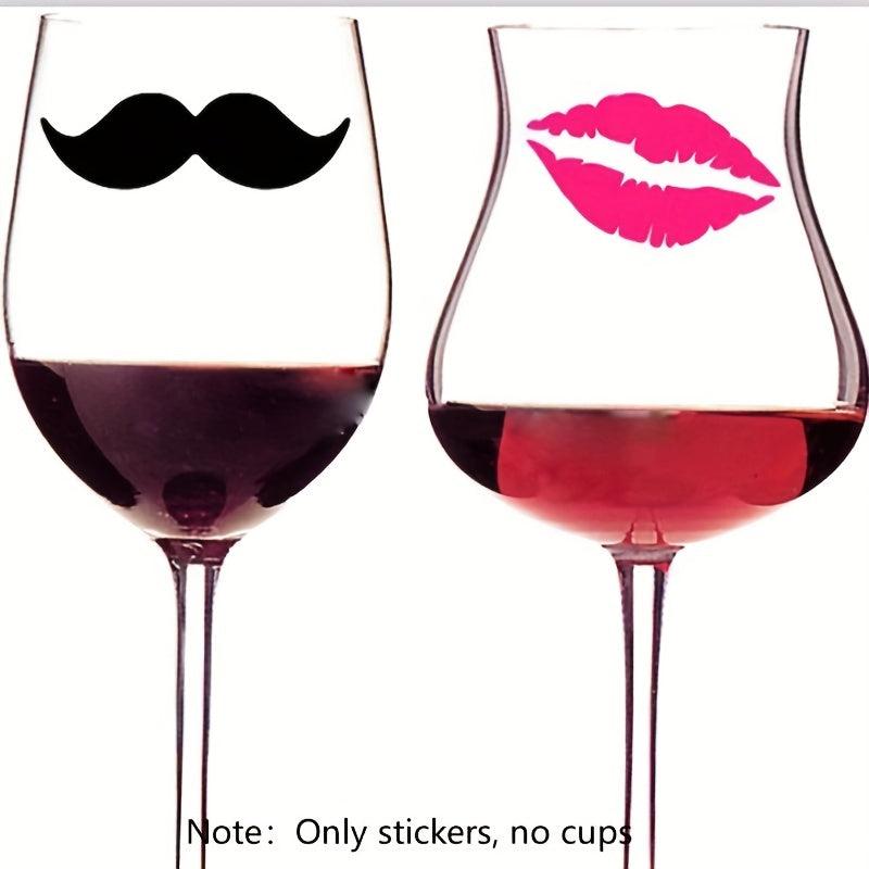 3pcs Mr & Mrs Wine Glass Stickers Wedding Decals