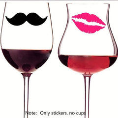 3pcs Mr & Mrs Wine Glass Stickers Wedding Decals