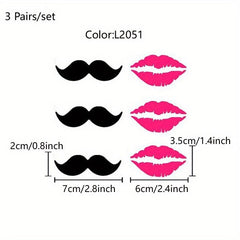 3pcs Mr & Mrs Wine Glass Stickers Wedding Decals