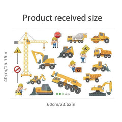 Excavator Wall Sticker Construction Truck DIY Party Favor For Kids