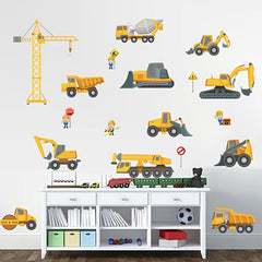 Excavator Wall Sticker Construction Truck DIY Party Favor For Kids