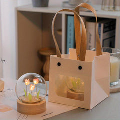 Christmas Mini Tulip Night Light Glass Ornament for Bedroom Decor