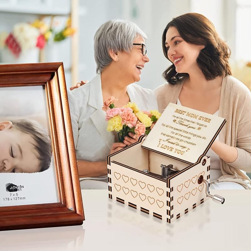Mom Music Box Mum Gift Mother Birthday Hand Crank Musical Box
