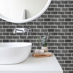 6pcs Retro Checkered Tile Ceramic Marble Colorful Waterproof Wall Decal Stickers