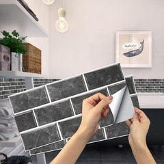 6pcs Retro Checkered Tile Ceramic Marble Colorful Waterproof Wall Decal Stickers