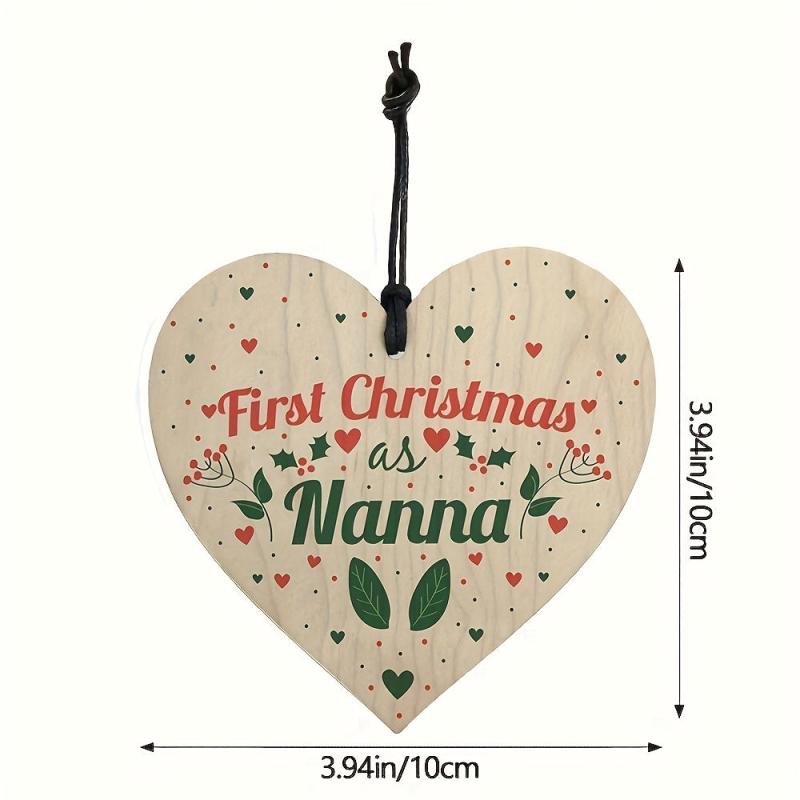 Wooden Sign Pendant First Christmas Wall Hanging Gift Decoration