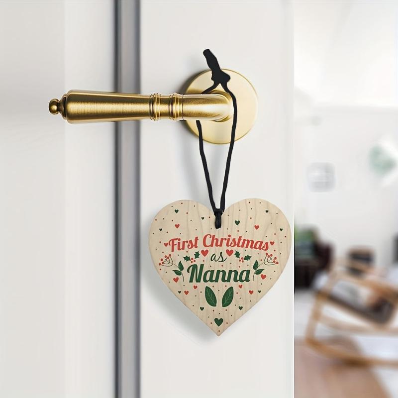 Wooden Sign Pendant First Christmas Wall Hanging Gift Decoration
