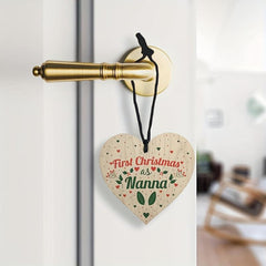 Wooden Sign Pendant First Christmas Wall Hanging Gift Decoration