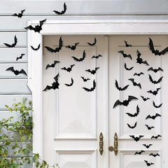 16pcs Halloween PVC 3D Bats Wall Decor Set