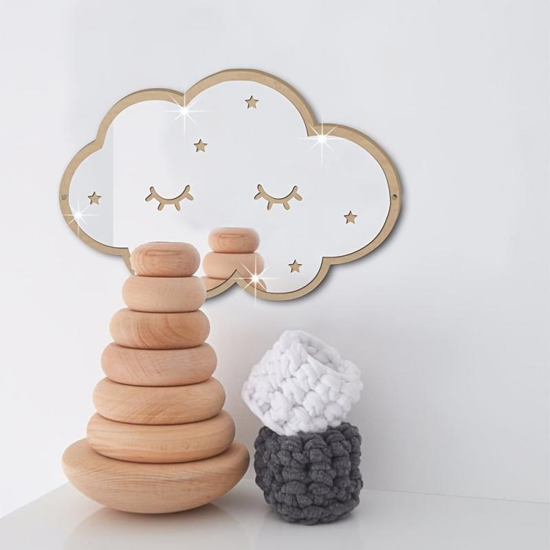Cartoon Clouds Mirror Sticker Acrylic Wall Decal for Bedroom Living Room