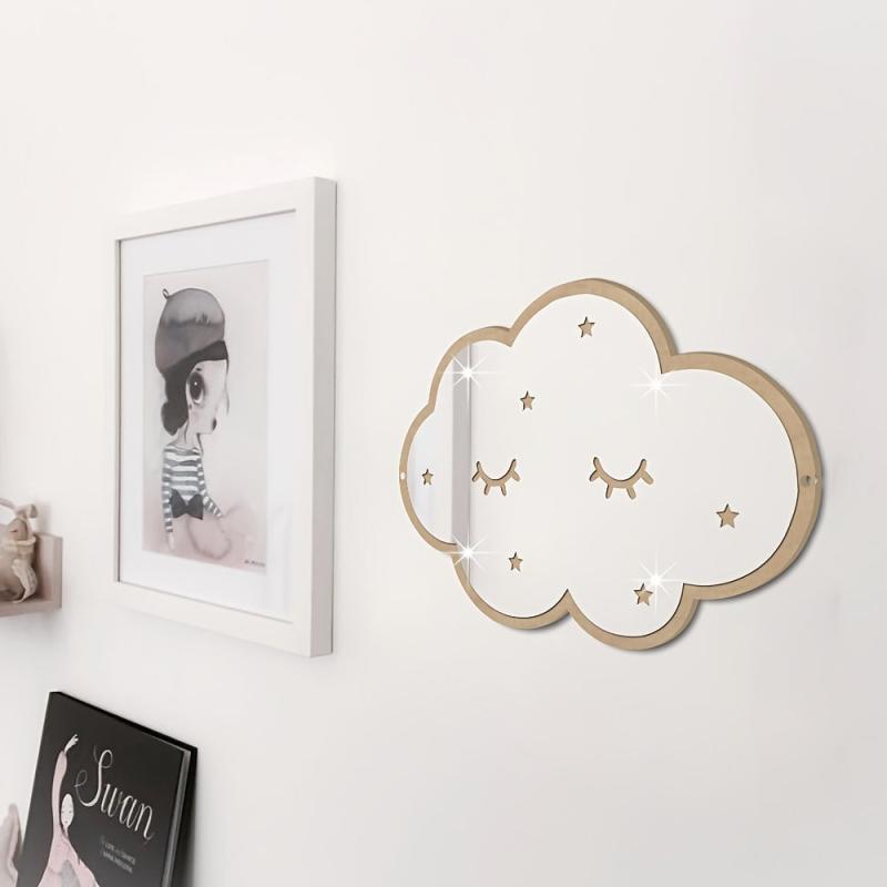 Cartoon Clouds Mirror Sticker Acrylic Wall Decal for Bedroom Living Room