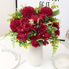 1pc Real Touch Artificial Rose Bouquet for Home Office Weddings