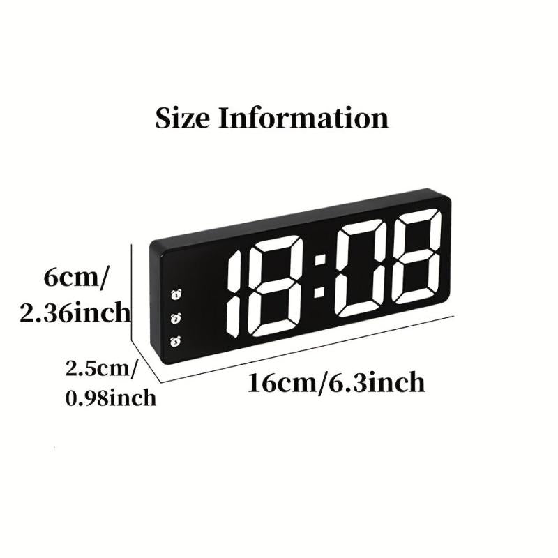 Voice Control Digital Alarm Clock Date TEMP Night Mode Snooze Table Clock