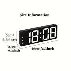 Voice Control Digital Alarm Clock Date TEMP Night Mode Snooze Table Clock