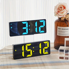 Voice Control Digital Alarm Clock Date TEMP Night Mode Snooze Table Clock