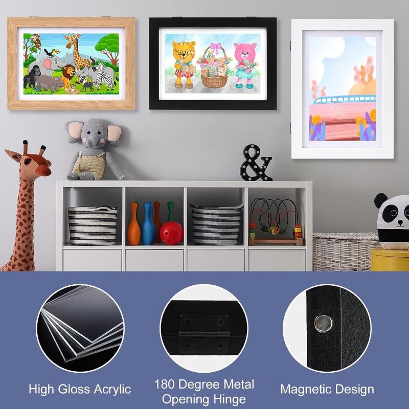 Kids Art Frames A4 Front Opening Changeable Artwork Display Storage