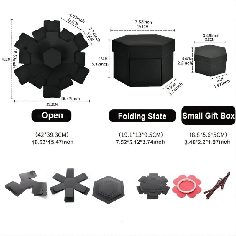 Hexagon Explosion Box DIY Photo Album Surprise Box Couples Birthdays