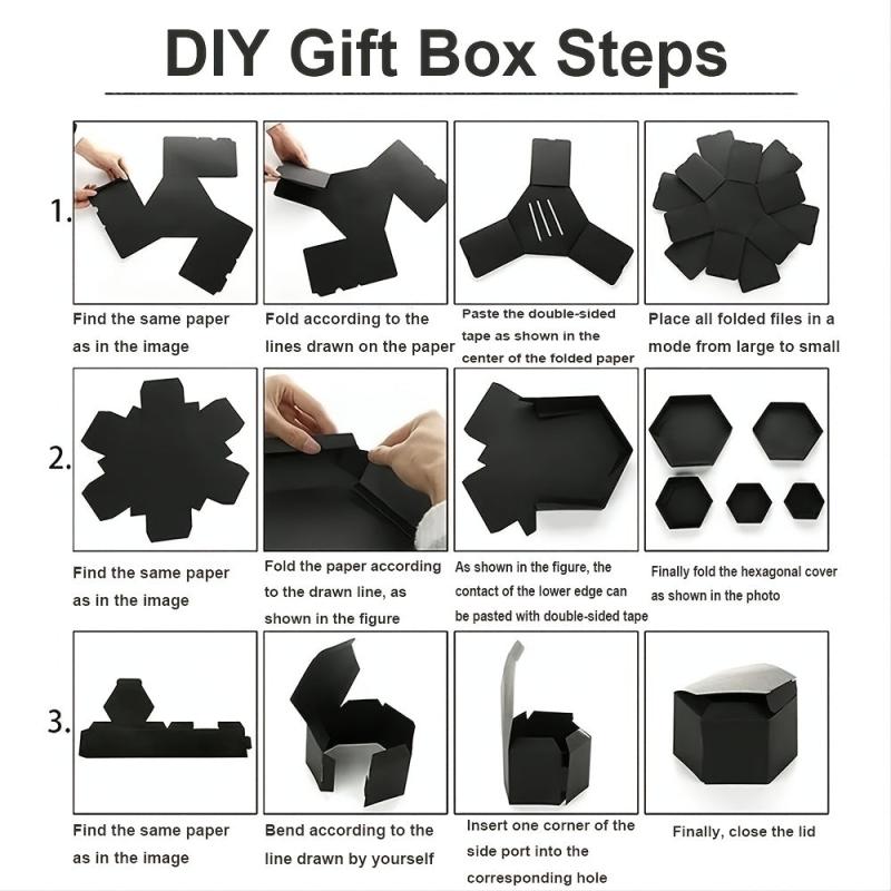 Hexagon Explosion Box DIY Photo Album Surprise Box Couples Birthdays