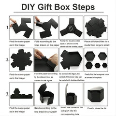 Hexagon Explosion Box DIY Photo Album Surprise Box Couples Birthdays