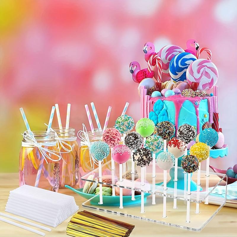 Acrylic Cake Pop Display 15 Hole - Clear Lollipop Stand Holder