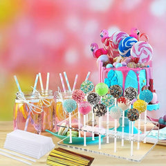 Acrylic Cake Pop Display 15 Hole - Clear Lollipop Stand Holder