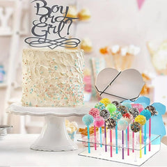Acrylic Cake Pop Display 15 Hole - Clear Lollipop Stand Holder