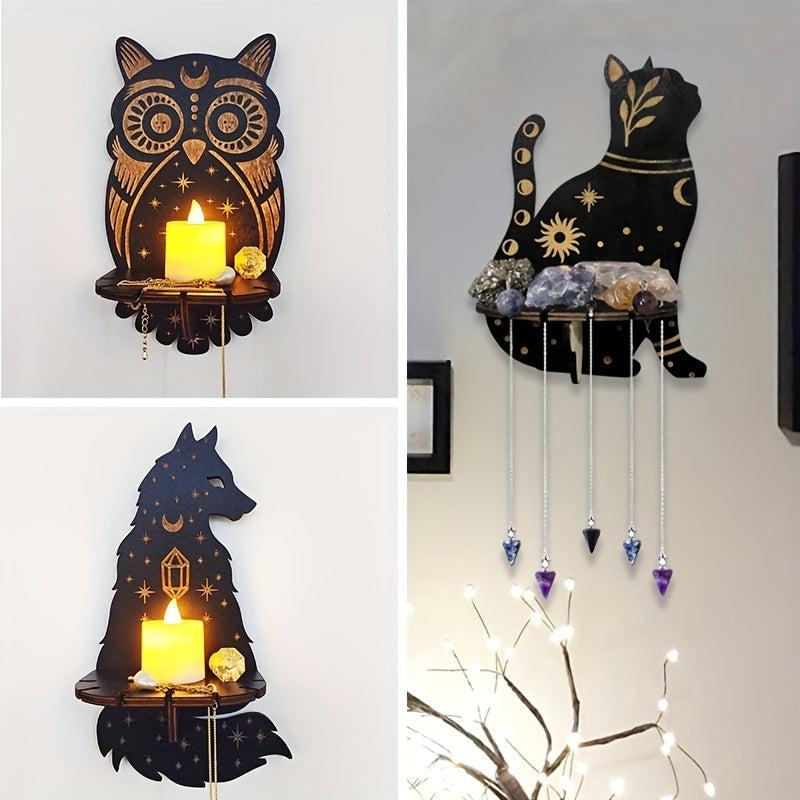 Wooden Wall Hanging Display Rack Modern Hamsa Hand Shaped Wall Hanging