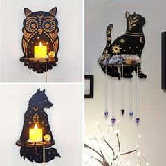 Wooden Wall Hanging Display Rack Modern Hamsa Hand Shaped Wall Hanging