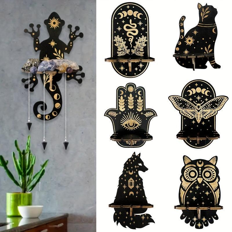 Wooden Wall Hanging Display Rack Modern Hamsa Hand Shaped Wall Hanging