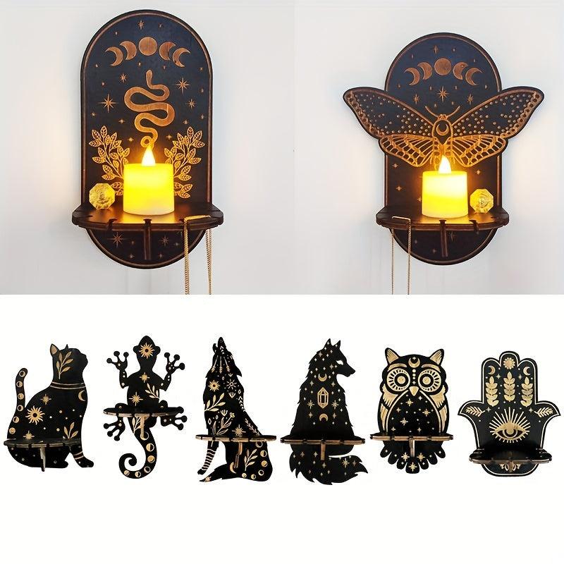 Wooden Wall Hanging Display Rack Modern Hamsa Hand Shaped Wall Hanging