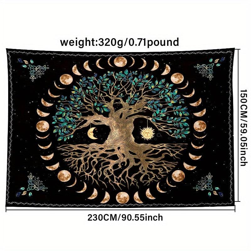 Tree Of Life Wall Tapestry Sun Moon Star Tapestries Wall Hanging