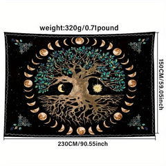 Tree Of Life Wall Tapestry Sun Moon Star Tapestries Wall Hanging